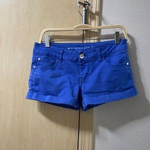 Junior Size 7 or Women Size 4 Celebrity Pink Blue Short Shorts Jean Shorts Cuff